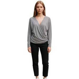 Alice + Olivia Sweater Gray Women's Small Long Sleeve Cashmere Blend